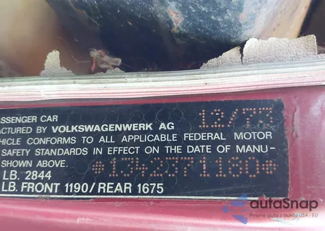 1973 Volkswagen New Beetle из США, поврежденный, VIN 1342371180